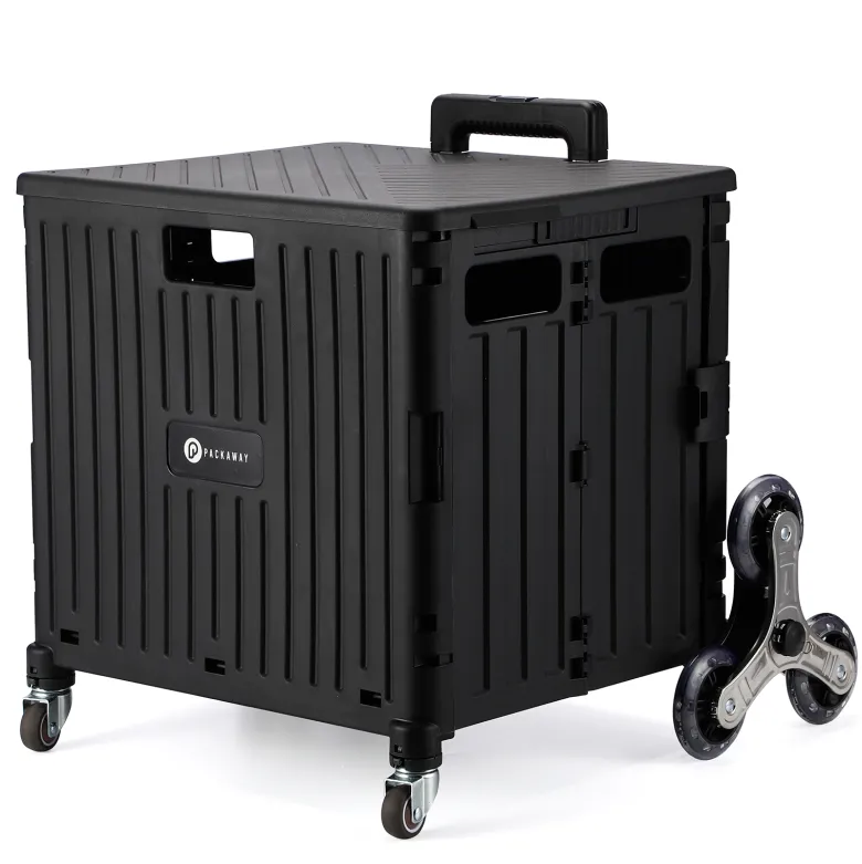Packaway 50 liter boodschappentrolley met trapwielen - Black