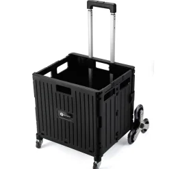 Packaway 50 liter boodschappentrolley met trapwielen - Black