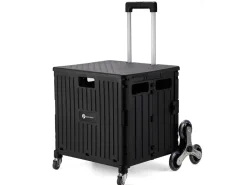 Packaway 50 liter boodschappentrolley met trapwielen - Black