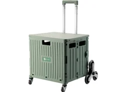 Packaway 50 liter boodschappentrolley met trapwielen - Green