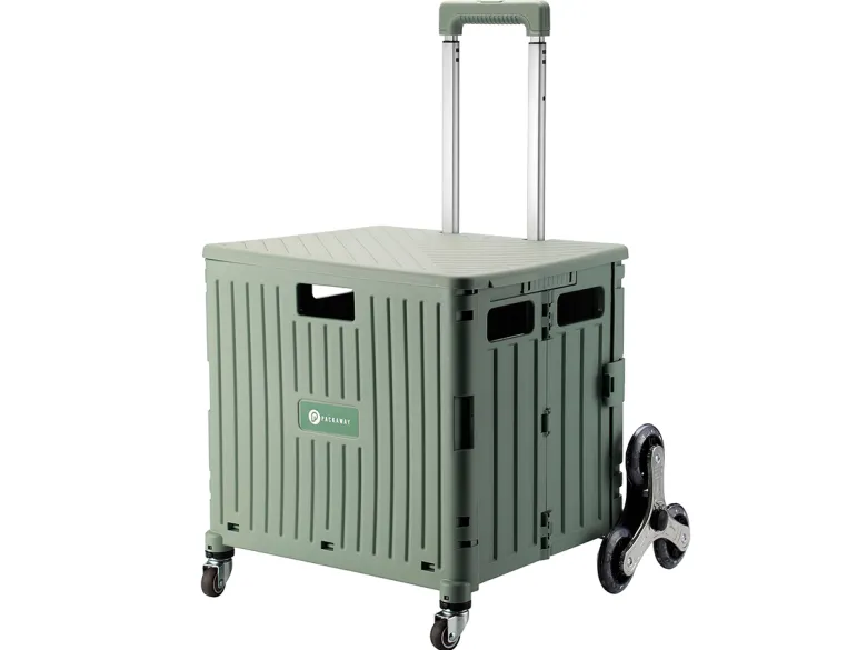 Packaway 50 liter boodschappentrolley met trapwielen - Green