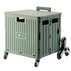 Packaway 50 liter boodschappentrolley met trapwielen - Green