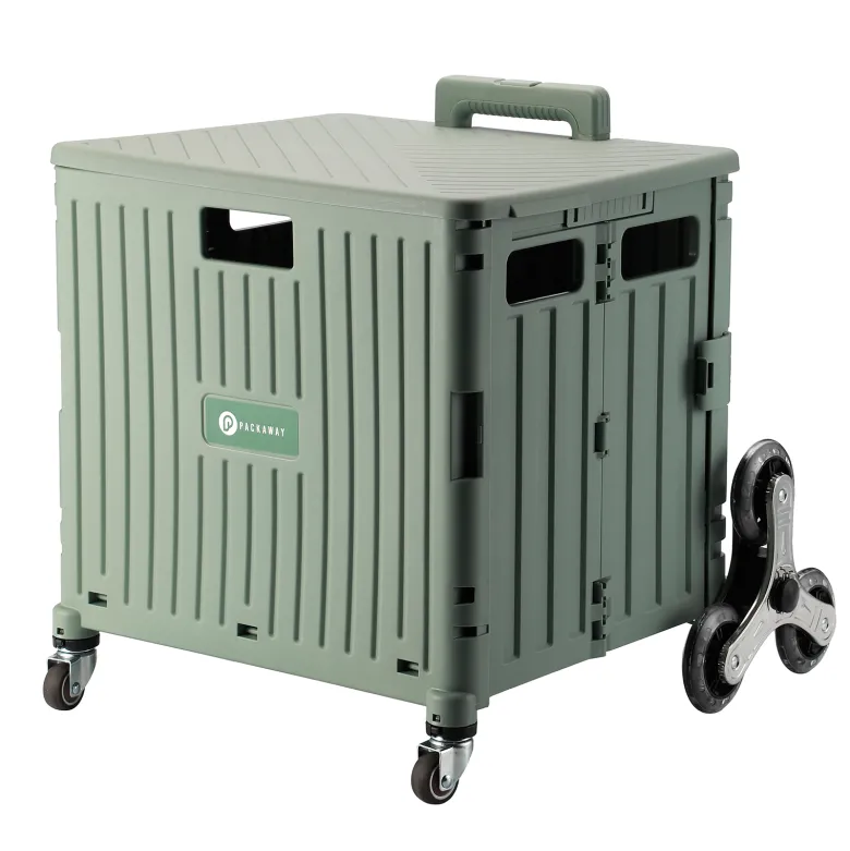 Packaway 50 liter boodschappentrolley met trapwielen - Green