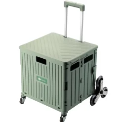 Packaway 50 liter boodschappentrolley met trapwielen - Green