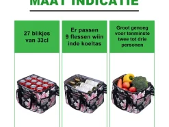 Packaway 15 liter geïsoleerde koeltas - Black Flower