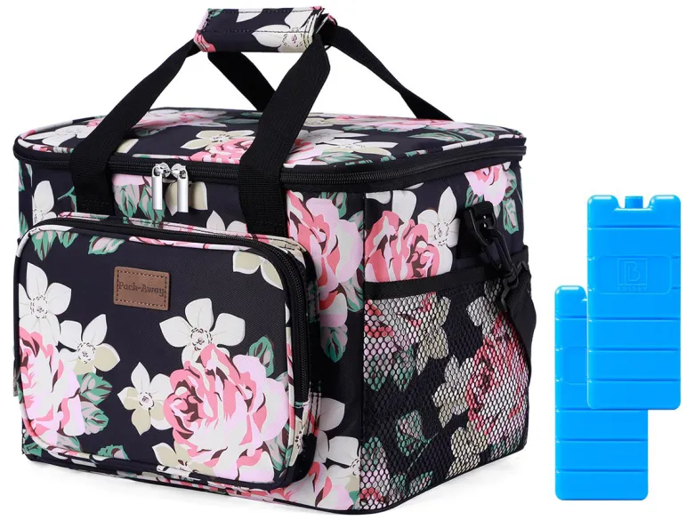 Packaway 15 liter geïsoleerde koeltas - Black Flower