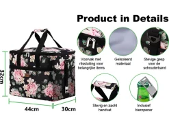 Packaway 40 liter geïsoleerde koeltas - Black Flower