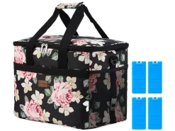 Packaway 30 liter geïsoleerde koeltas - Black Flower