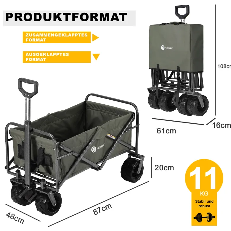 Packaway XL opvouwbare bolderkar - green