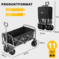 Packaway XL opvouwbare bolderkar - black