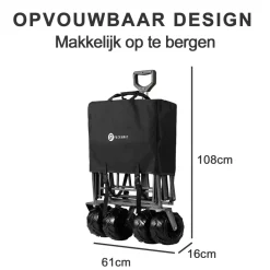 Packaway XL opvouwbare bolderkar - black
