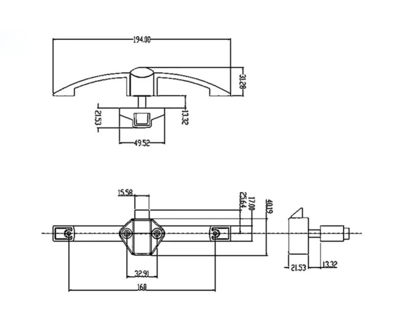 Pantheratec Klika Push-Lock 160mm kastslot - geborsteld