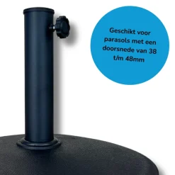 Parasolvoet rond - massief beton - 19kg
