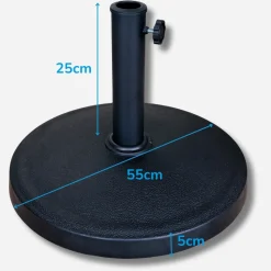 Parasolvoet rond - massief beton - 19kg