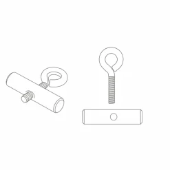 040parts 10 mm railstopper met schroefoog - Set van 2