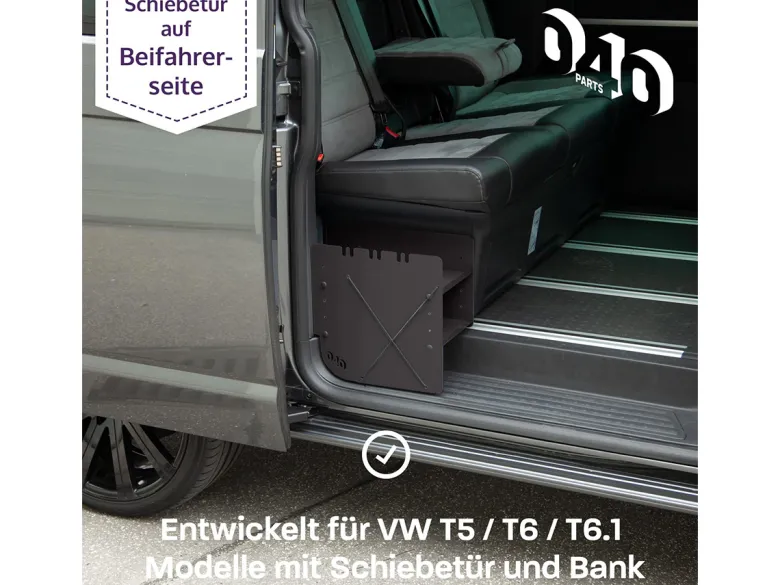 040 Parts passagierszijde VW T5–T6.1 schoenenrek - Black