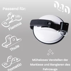 040Parts VW T5 T6 T7 zuignap luifelhouders - Set van 2