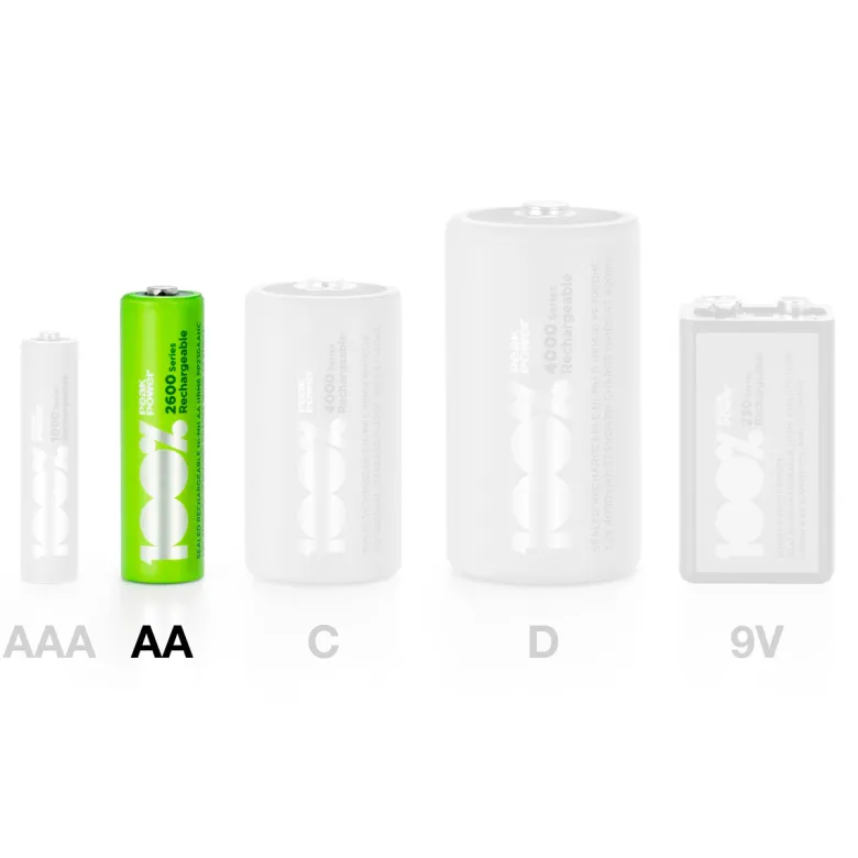 100%PeakPower set van 12 AA Oplaadbare batterijen
