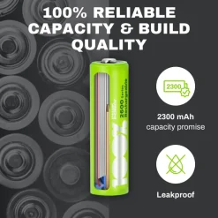100%PeakPower set van 8 AA Oplaadbare batterijen