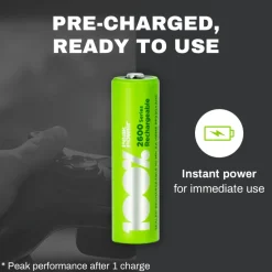 100%PeakPower set van 8 AA Oplaadbare batterijen