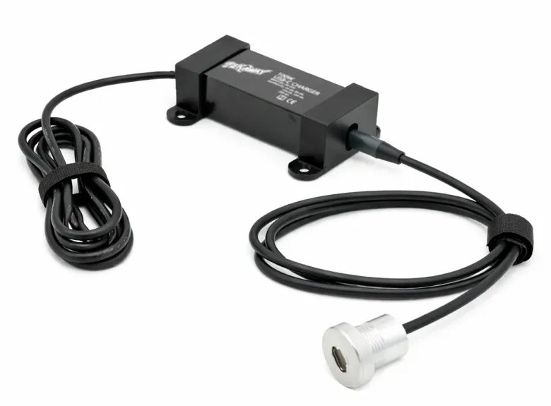 Pekaway MS-10 100W 12/24V naar USB-C inbouwlader - rond metaal zilver