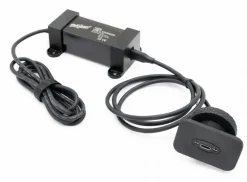 Pekaway PLA-10 100W 12/24V naar USB-C inbouwlader - rechthoek kunststof zwart