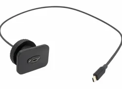 Pekaway PLA-10 100W 12/24V naar USB-C inbouwlader - rechthoek kunststof zwart