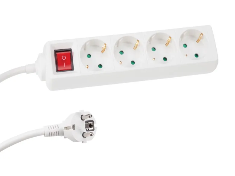 Perel EB4S-G 4-voudige stekkerdoos met schakelaar - 1,5 meter