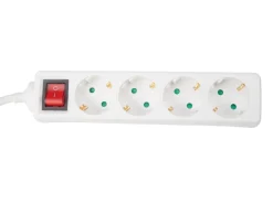 Perel EB4S-3-G 4-voudige stekkerdoos met schakelaar - 3 meter