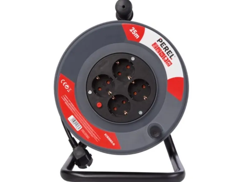 Perel ECR25N2-G 4-voudige kabelhaspel - 25 meter