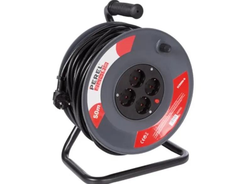 Perel ECR50N-G 4-voudige kabelhaspel - 50 meter