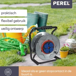 Perel ECR40NP25A 4-voudige kabelhaspel - 40 meter