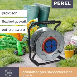 Perel ECR25NP25A 4-voudige kabelhaspel - 25 meter