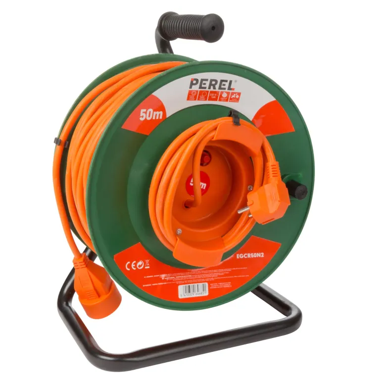 Perel EGCR50N2 1-voudige kabelhaspel - 50 meter