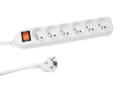 Perel EWS6W 6-voudige stekkerdoos met schakelaar - 1,5 meter