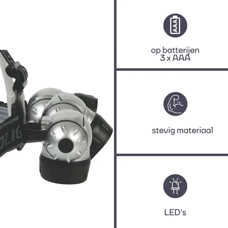 Perel 7-leds hoofdlamp - Grey