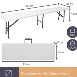 Perel uitklapbare zitbank - Wit