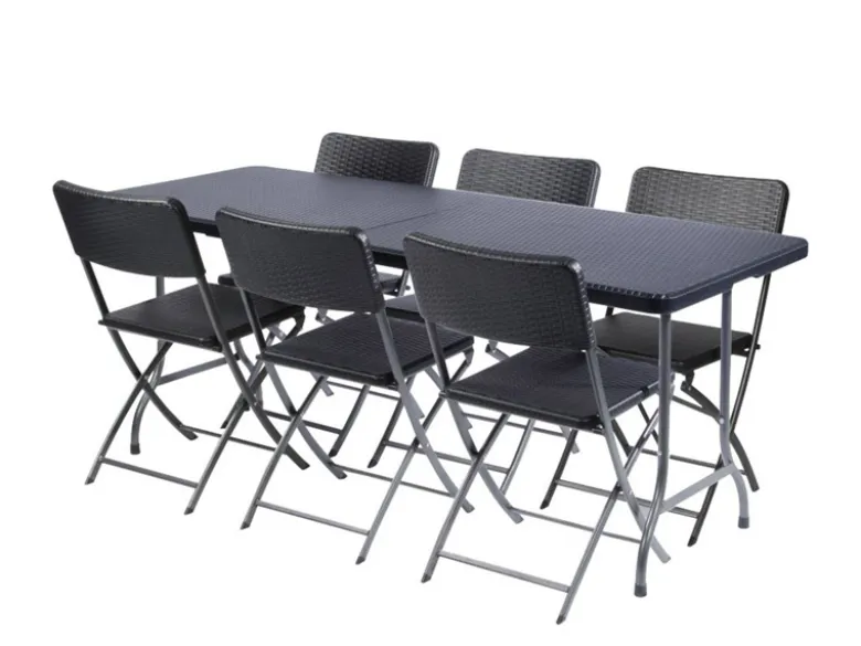 Perel 180 x 75 cm zwarte vouwtafel