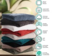 PHLOX Supreme 16 x 21 cm set van 6 washandjes - zwart