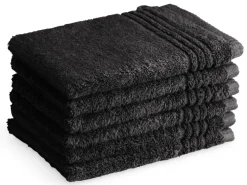 PHLOX Supreme 16 x 21 cm set van 6 washandjes - zwart