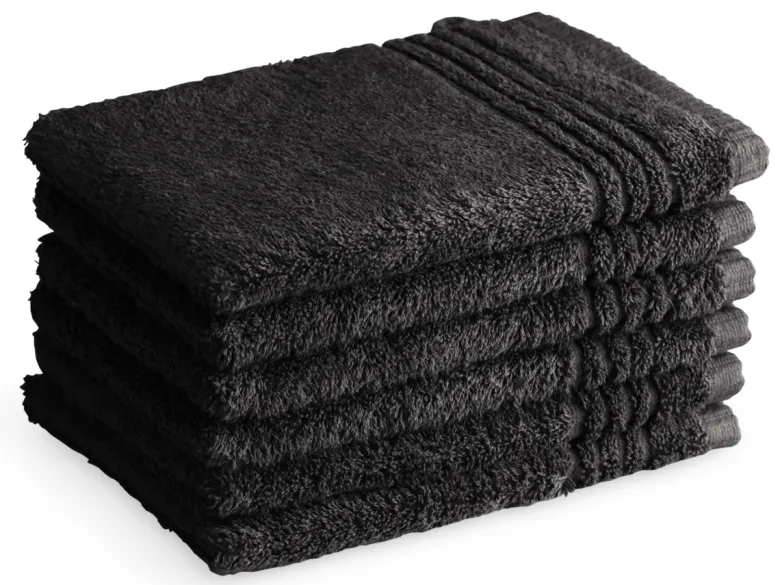 PHLOX Supreme 16 x 21 cm set van 6 washandjes - zwart