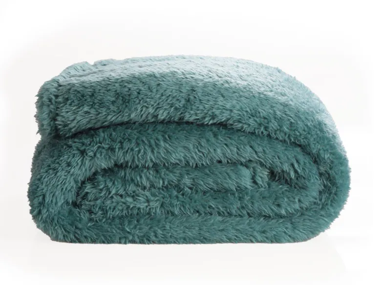 PHLOX Teddy 130 x 170 cm plaid - groen blauw