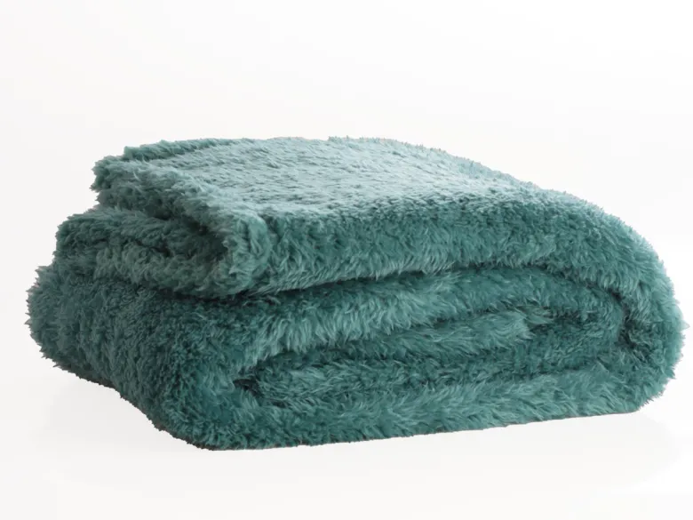 PHLOX Teddy 130 x 170 cm plaid - groen blauw