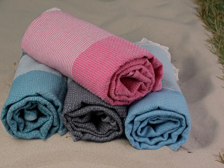 PHLOX 100 x 200 cm hamamdoek - honingraat denim