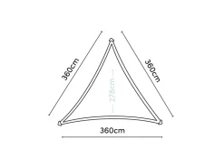 Platinum Coolfit 3,6m olive driehoek schaduwdoek