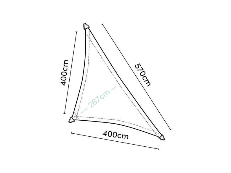 Platinum Coolfit 5,7 x 4,0 x 4,0 m 90° schaduwdoek - Greige