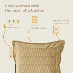 Pleafs Warmtekussen Plush 45x45cm - Crewel Tan
