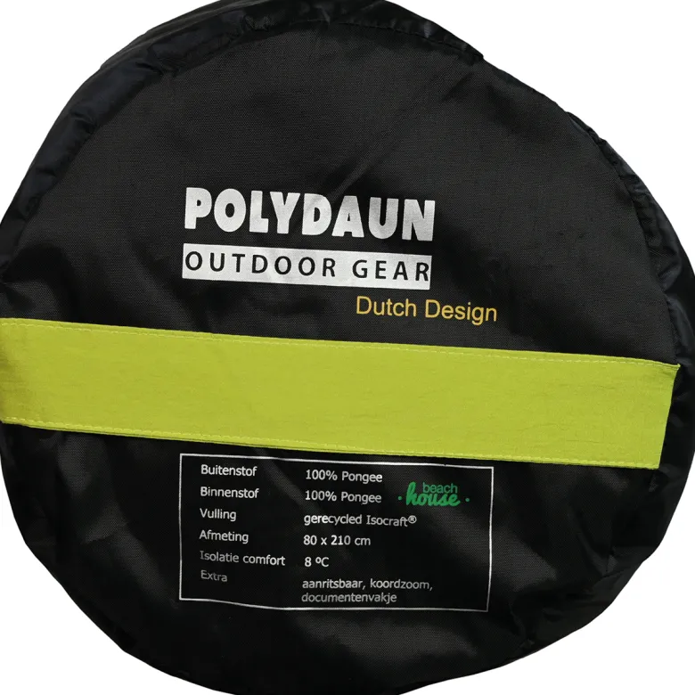 Polydaun Beachhouse Reversibel slaapzak - Lime/Blue