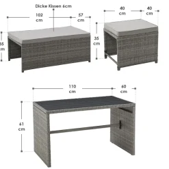 Polyrotan Jamaika 2 in 1 loungeset