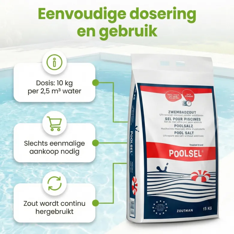 Poolsel zwembadzout - 15 kg